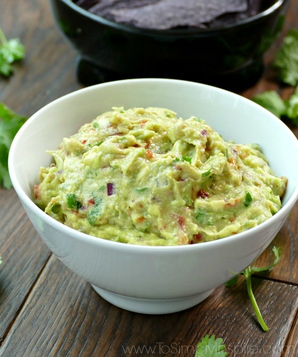 Guacamole Recipe in a white bowl