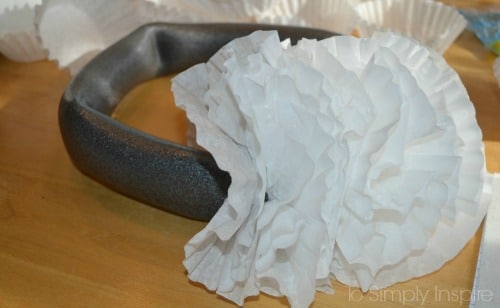 coffee filter steps-of-gluing-on