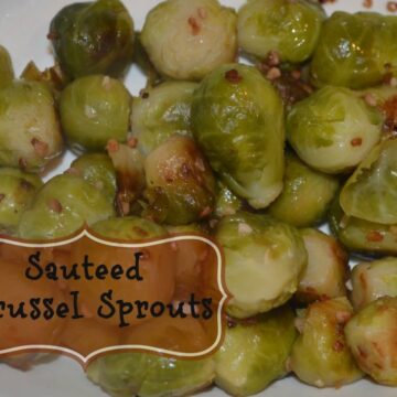 sautéed Brussel sprouts on a white plate