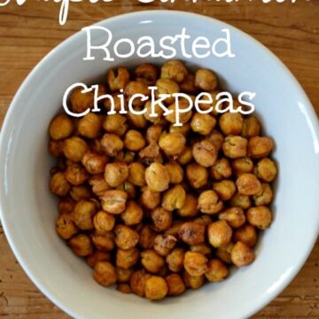 A white bowl of roasted Chickpeas