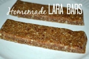 two homemade lara bars on a white plate