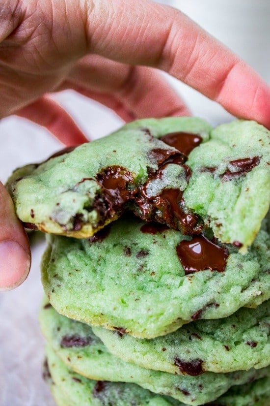 Mint Chocolate Chip Cookies