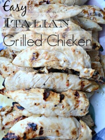 Italian Chicken tenders stacked on a plate