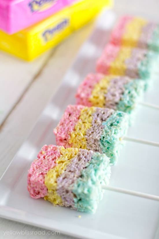 Layered Peeps Rice Krispie Treats