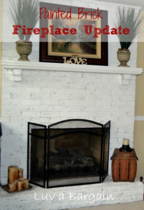 Painted Brick Fireplace Update