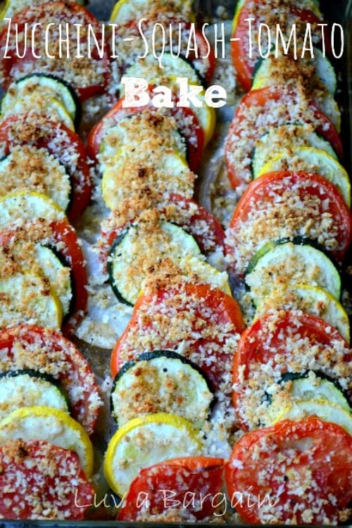 Zucchini, Summer Squash, Tomato Bake