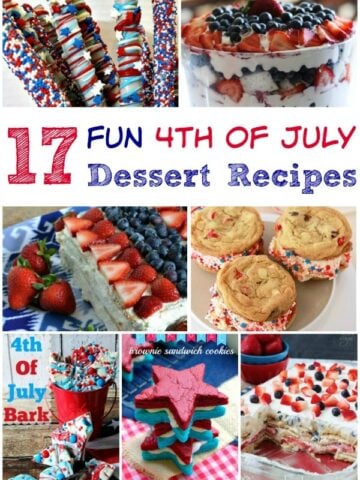 A bunch of different types of 4th of july desserts