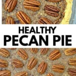 pecan pie with pecan halves arranged on top