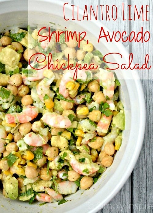 Cilantro Lime Shrimp, Avocado, Chickpea Salad