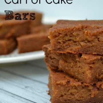 three carrot cake bars stacked