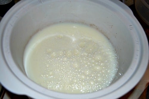 milk in crockpot