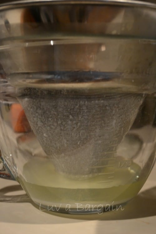 straining whey from yogurt