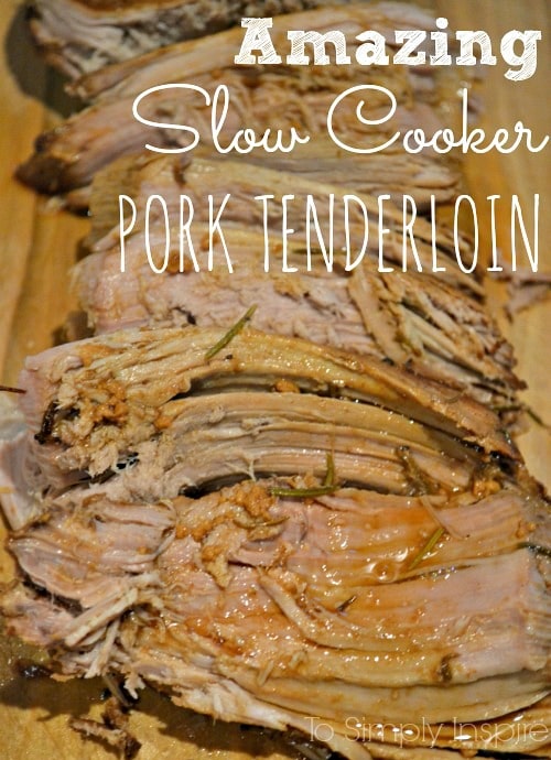 closeup of pork tenderloin drizzled with sauce.