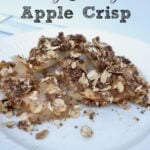 apple crisp on a white plate