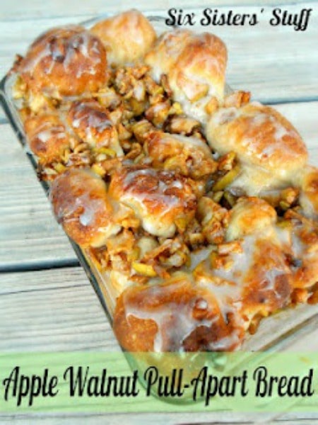 apples walnut pull apart bread