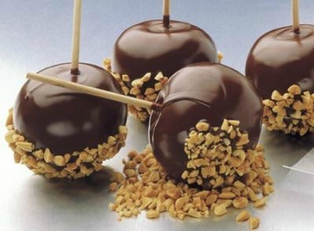 chocolate peanut butter coated apples