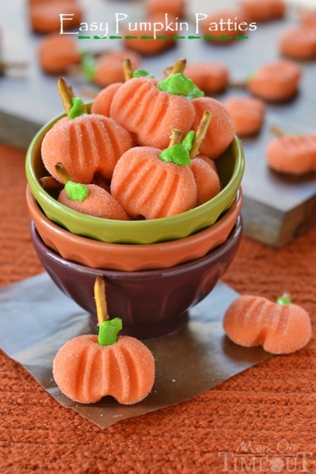 a closeup of pumpkin candles halloween treats 