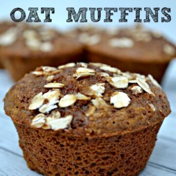 molasses muffin topped with oats