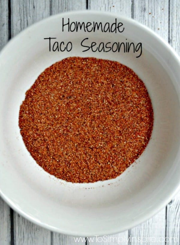 Homemade taco seasoning ingredients in a white bowl