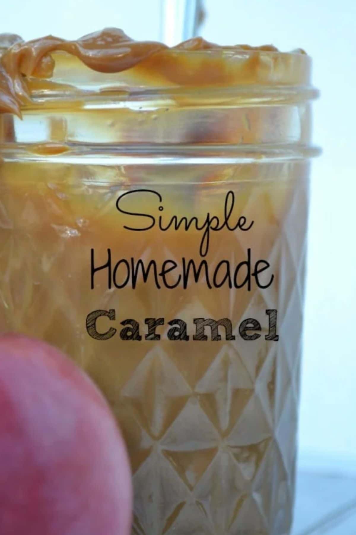 a mason jar with caramel sauce