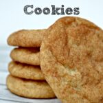 A close up of a stack of 5 Snickerdoodle cookies
