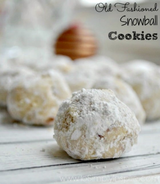 closeup of Snowball Cookie coated in powdered sugar