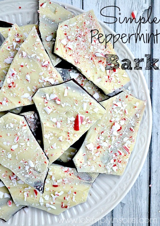 This simple Peppermint Bark Recipe is made from melted semi-sweet and white chocolate bars and crushed candy canes. Peppermint Bark pieces sprinkled with crushed candy canes