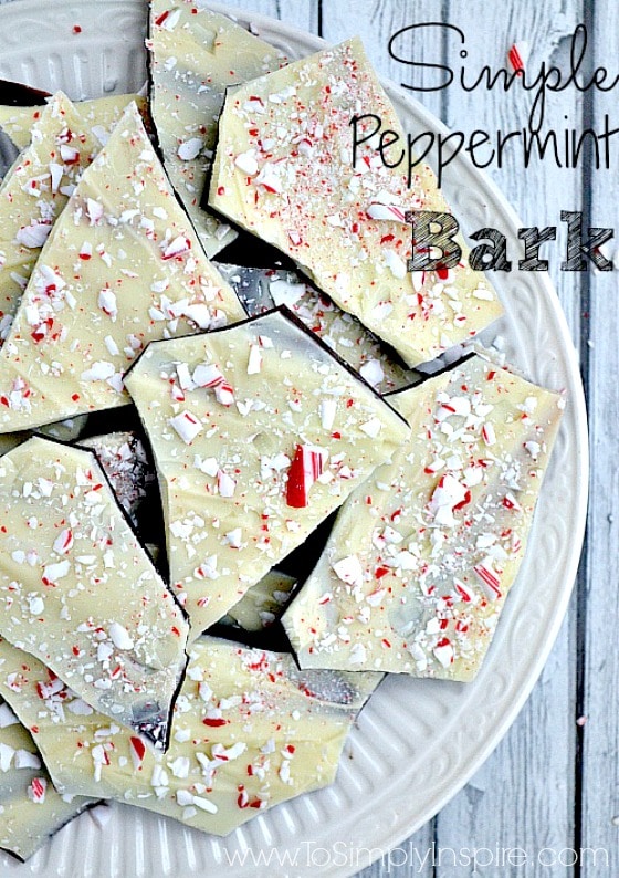 Peppermint Bark pieces sprinkled with crushed candy canes