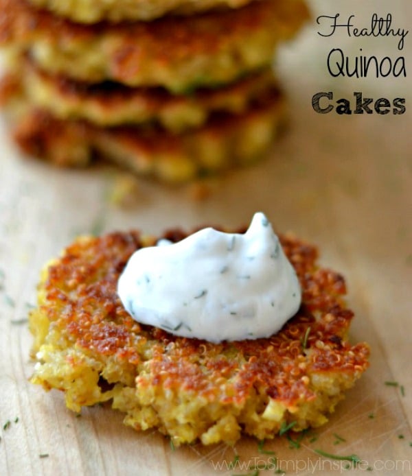 Healthy Quinoa Cakes {with Optional Yogurt Dill Sauce}