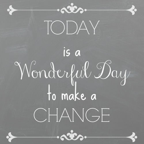 a sign that says "today is a wonderful day to make a change"