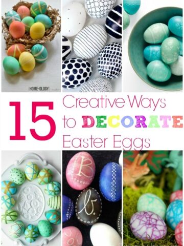 A group of colored easter eggs
