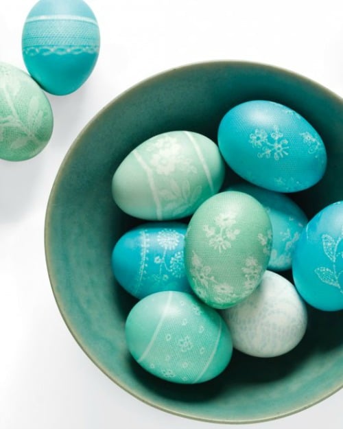 lace easter eggs