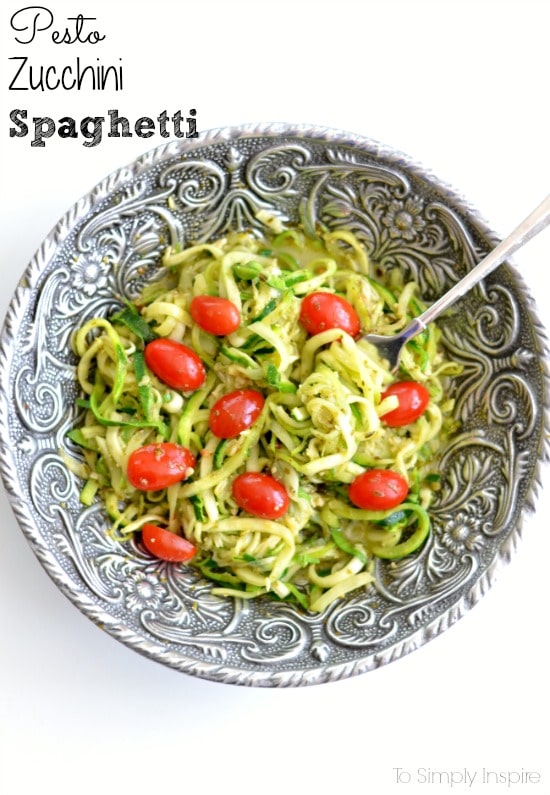 Pesto Zucchini Spaghetti