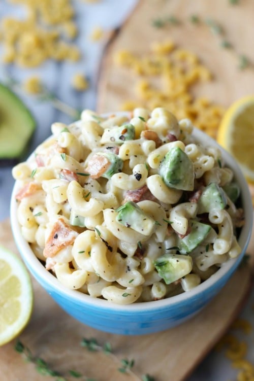 bacon avocado macaroni salad