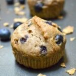 closeup of a blueberry muffin