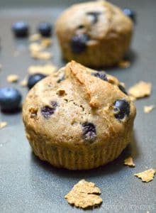 closeup of a blueberry muffin