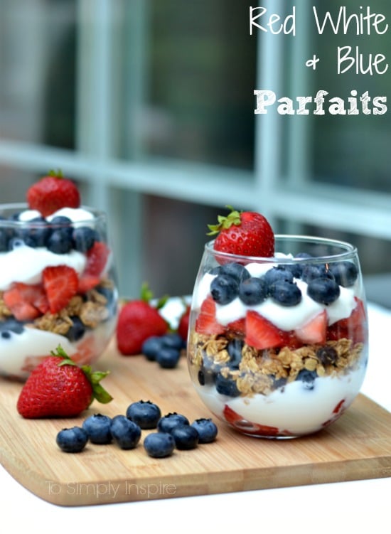 Red white and blue parfaits