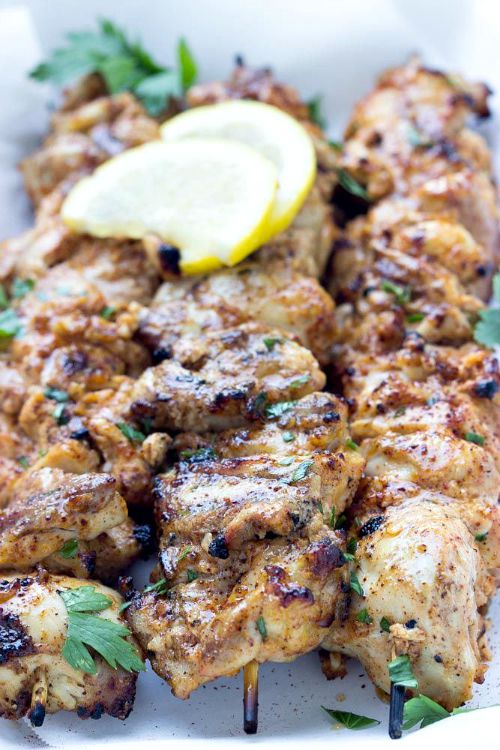 Skinny Yogurt Marinated Chicken Kebabs