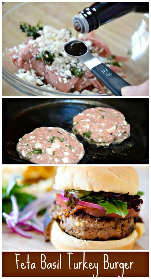 basil feta turkey burgers