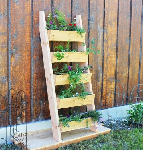 vertical tiered ladder planter