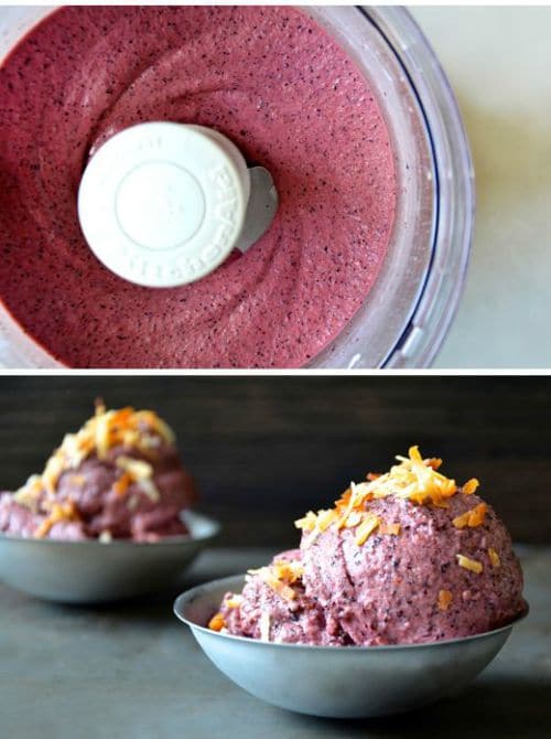 5-Minute Healthy Blueberry Frozen Yogurt