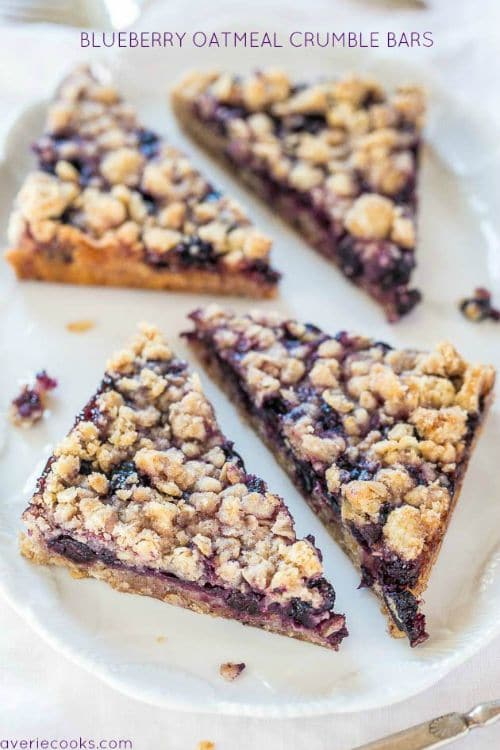 Blueberry Oatmeal Crumble Bars