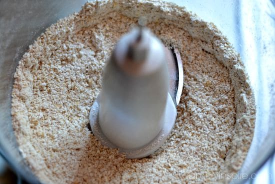 Oat flour in a food processor