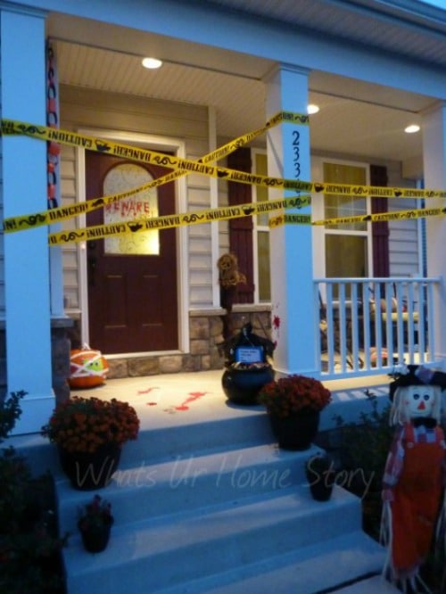front decorated for halloween