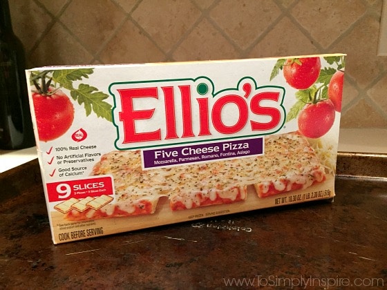 A box of five cheese Ellio\'s pizza