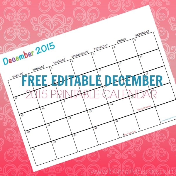 free printable calendar december 2015 editable december 2015 calendar