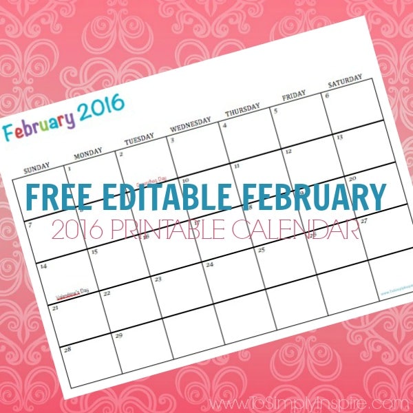 free printable calendars february 2015