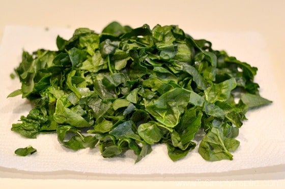 pile of chopped spinach