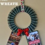 a wreath made out of painted green clothespins