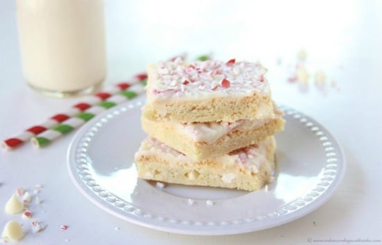 Peppermint White Chocolate Sugar Cookie Bars